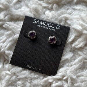 Samuel B Sterling Amethyst‎ Studs
